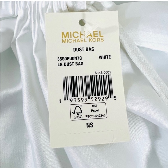 Michael Kors Large Dust Bag Travel Cover White Satin Drawstring Storage Bag - Picture 6 of 6